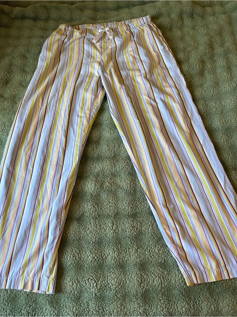 Nicole Miller  Yellow, Blue and White Stripe Lounge/Pj Pants